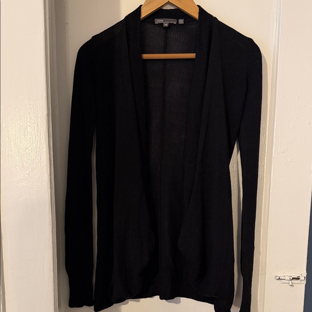 Vince Black Open Front Cardigan